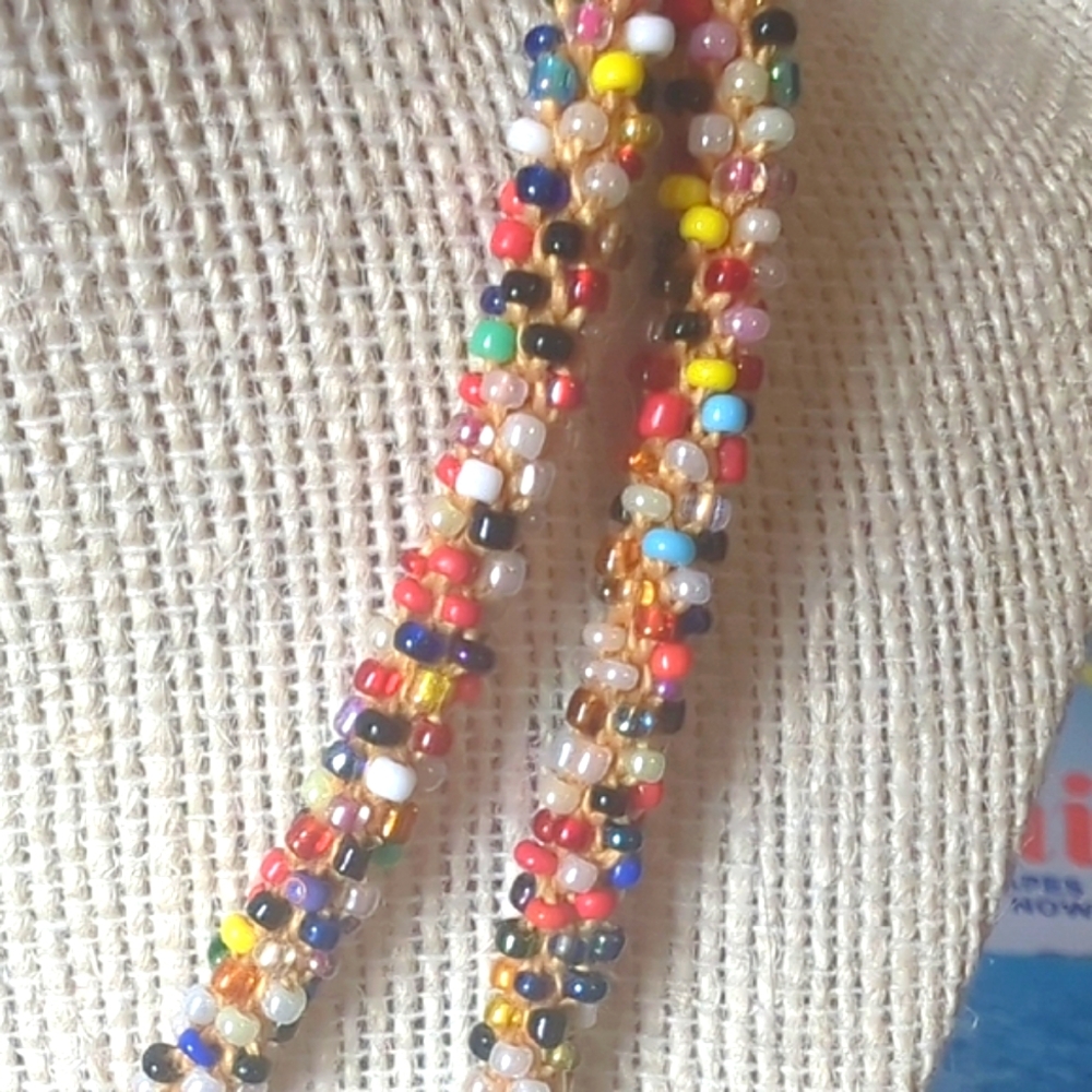 VTG 1920S, 30S STRING OF TINY BEADS 17in HANDMADE NECKLACE - Picture 3 of 5